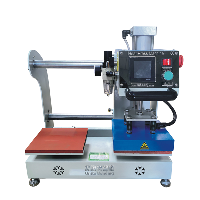 Pneumatic heat-station heat transfer press
